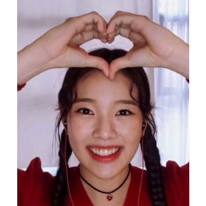 Burgundy Heart Earrings and Choker Set (Twice Dahyun, VIVIZ Eunha, Choi Yena, Kep1er Dayeon Choker)