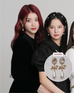 [IVE Leeseo, SNSD Tiffany Earrings) Golden Shadow and Ribbon Earrings
