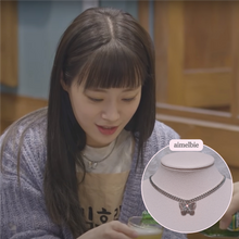 Load image into Gallery viewer, Silver Butterfly Chain Choker Necklace (Dreamcatcher Yoohyeon, HATFELT Yeeun necklace)