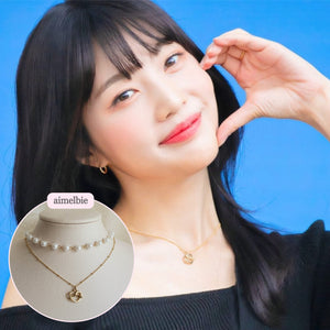 Pretzel Layered Pearl Choker Necklace - Gold ver. (Red Velvet Joy Necklace)