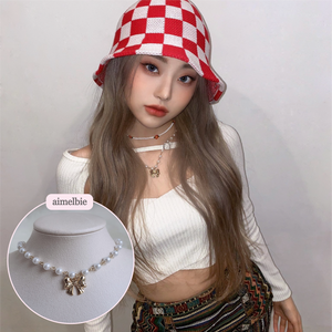 Adorable Ribbon Pearl Choker - Gold ver. (Billlie Sheon Necklace)