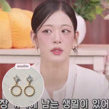 Load image into Gallery viewer, Diamond and Gold Ring Earrings (STAYC Isa, fromis_9 Chaeyoung Earrings)