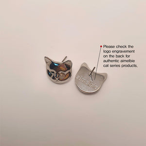Melbie The Cat Series - Cat Face Earrings (Silver) (Red Velvet Joy, VIVIZ Sinb Earrings)