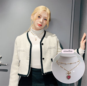 Rosepink Heart Princess Necklace (STAYC Seeun Necklace)