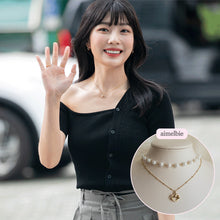 Load image into Gallery viewer, Pretzel Layered Pearl Choker Necklace - Gold ver. (Red Velvet Joy Necklace)