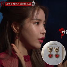 Load image into Gallery viewer, Melbie The Cat Series - Red Heart Earrings (Mamamoo Solar Earrings)