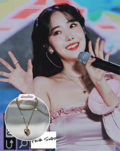 Modern Heart Layered Necklace - Gold (VIVIZ Sinb, Oh My Girl YooA, STAYC Seeun Necklace)