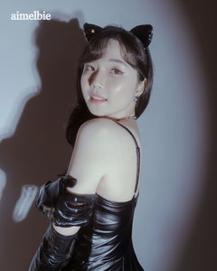 Melbie The Cat Series - Cat Face Earrings (Silver) (Red Velvet Joy, VIVIZ Sinb Earrings)