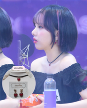 Load image into Gallery viewer, Burgundy Heart Earrings and Choker Set (Twice Dahyun, VIVIZ Eunha, Choi Yena, Kep1er Dayeon Choker)