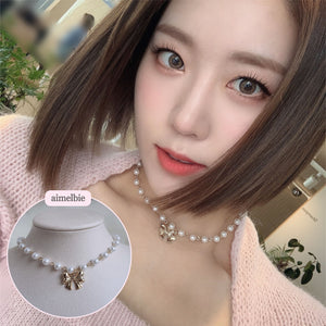 Adorable Ribbon Pearl Choker - Gold ver. (Billlie Sheon Necklace)