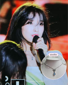 Dreamy Butterfly Semi-Choker Necklace - Light Blue (Oh My Girl Arin, Mamamoo Solar, STAYC Sieun Necklace)