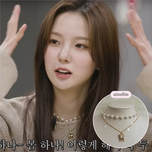 Load image into Gallery viewer, Kitty Layered Pearl Choker Necklace - Gold ver. (Kep1er Yujin Necklace)