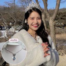 Load image into Gallery viewer, Dreamy Butterfly Semi-Choker Necklace - Light Blue (Oh My Girl Arin, Mamamoo Solar, STAYC Sieun Necklace)