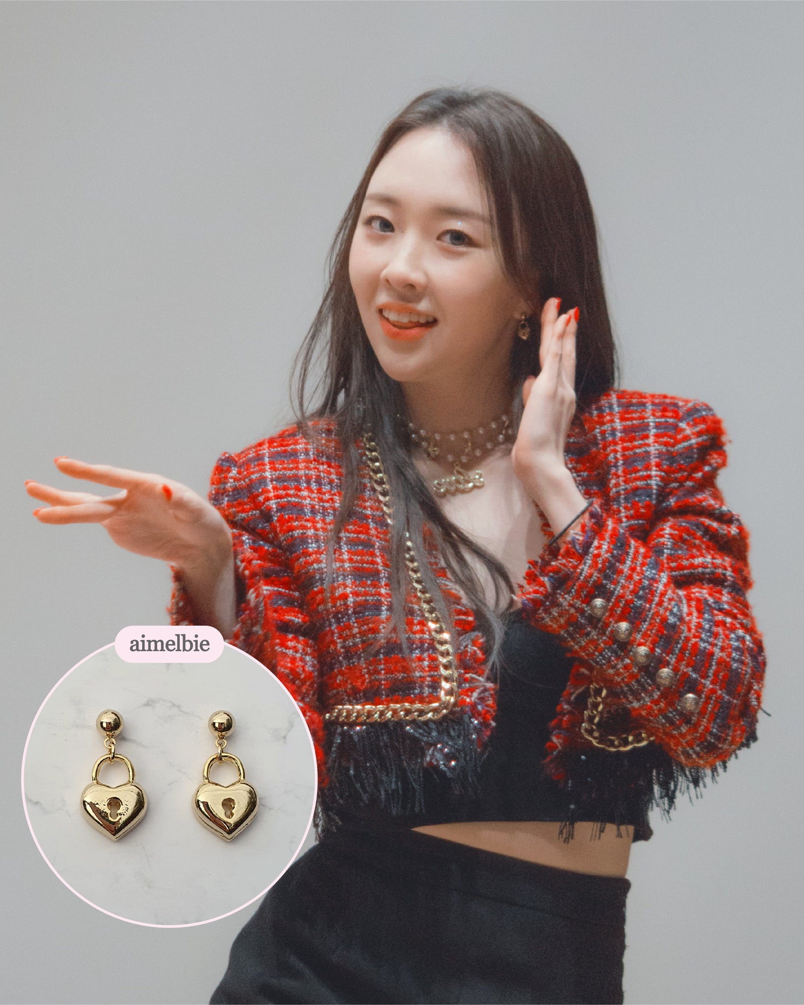 Louis Vuitton Red Resin Lock Me Heart Earrings - Yoogi's Closet