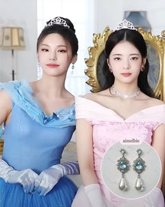 Aqua Jewel Princess Earrings - Simple (ITZY Yeji Earrings)