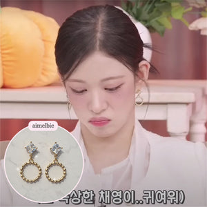 Diamond and Gold Ring Earrings (STAYC Isa, fromis_9 Chaeyoung Earrings)