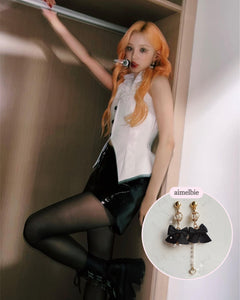 The Little Buckingham Princess Earrings - Black (G(I)dle Yuqi Earrings)