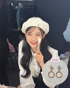 Diamond and Gold Ring Earrings (STAYC Isa, fromis_9 Chaeyoung Earrings)