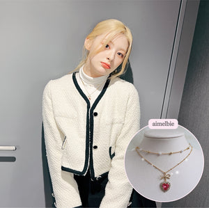 Rosepink Heart Princess Necklace (STAYC Seeun Necklace)