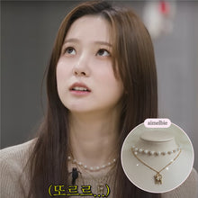 Load image into Gallery viewer, Kitty Layered Pearl Choker Necklace - Gold ver. (Kep1er Yujin Necklace)