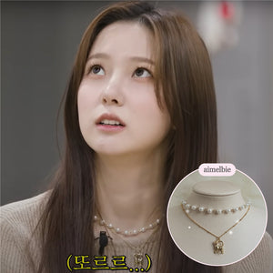 Kitty Layered Pearl Choker Necklace - Gold ver. (Kep1er Yujin Necklace)