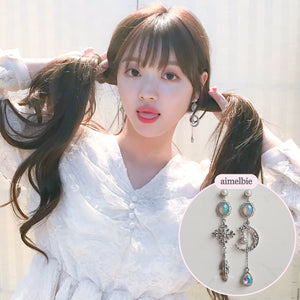 Luna Lullaby Earrings - Silver (Oh My Girl YooA, Dreamcatcher Jiu Earrings)