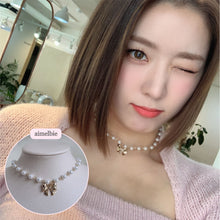 Load image into Gallery viewer, Adorable Ribbon Pearl Choker - Gold ver. (Billlie Sheon Necklace)