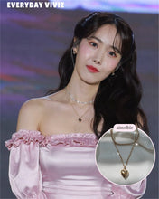 Load image into Gallery viewer, Modern Heart Layered Necklace - Gold (VIVIZ Sinb, Oh My Girl YooA, STAYC Seeun Necklace)