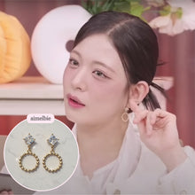 Load image into Gallery viewer, Diamond and Gold Ring Earrings (STAYC Isa, fromis_9 Chaeyoung Earrings)