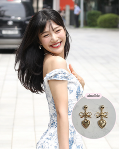 Vintage Gold Heart Earrings (Red Velvet Joy, STAYC Sieun Earrings)
