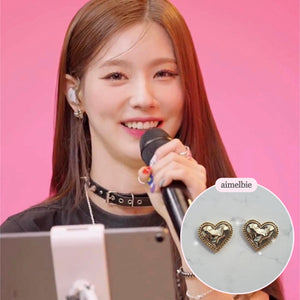 Gold Laced Hearts Earrings (G-idle Miyeon, IVE Yujin, Oh My Girl Seunghee, Arin, Hyojung Earrings)