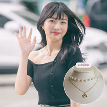 Load image into Gallery viewer, Pretzel Layered Pearl Choker Necklace - Gold ver. (Red Velvet Joy Necklace)