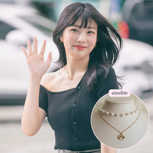 Pretzel Layered Pearl Choker Necklace - Gold ver. (Red Velvet Joy Necklace)