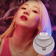 Load image into Gallery viewer, Silver Butterfly Chain Choker Necklace (Dreamcatcher Yoohyeon, HATFELT Yeeun necklace)