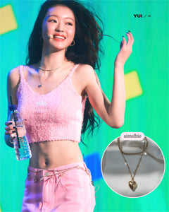 Modern Heart Layered Necklace - Gold (VIVIZ Sinb, Oh My Girl YooA, STAYC Seeun Necklace)