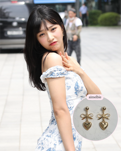 Vintage Gold Heart Earrings (Red Velvet Joy, STAYC Sieun Earrings)