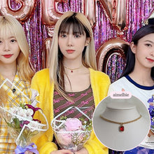 Load image into Gallery viewer, City Women Gold Chain Choker - Ruby Red (Dreamcatcher Yoohyeon Necklace)