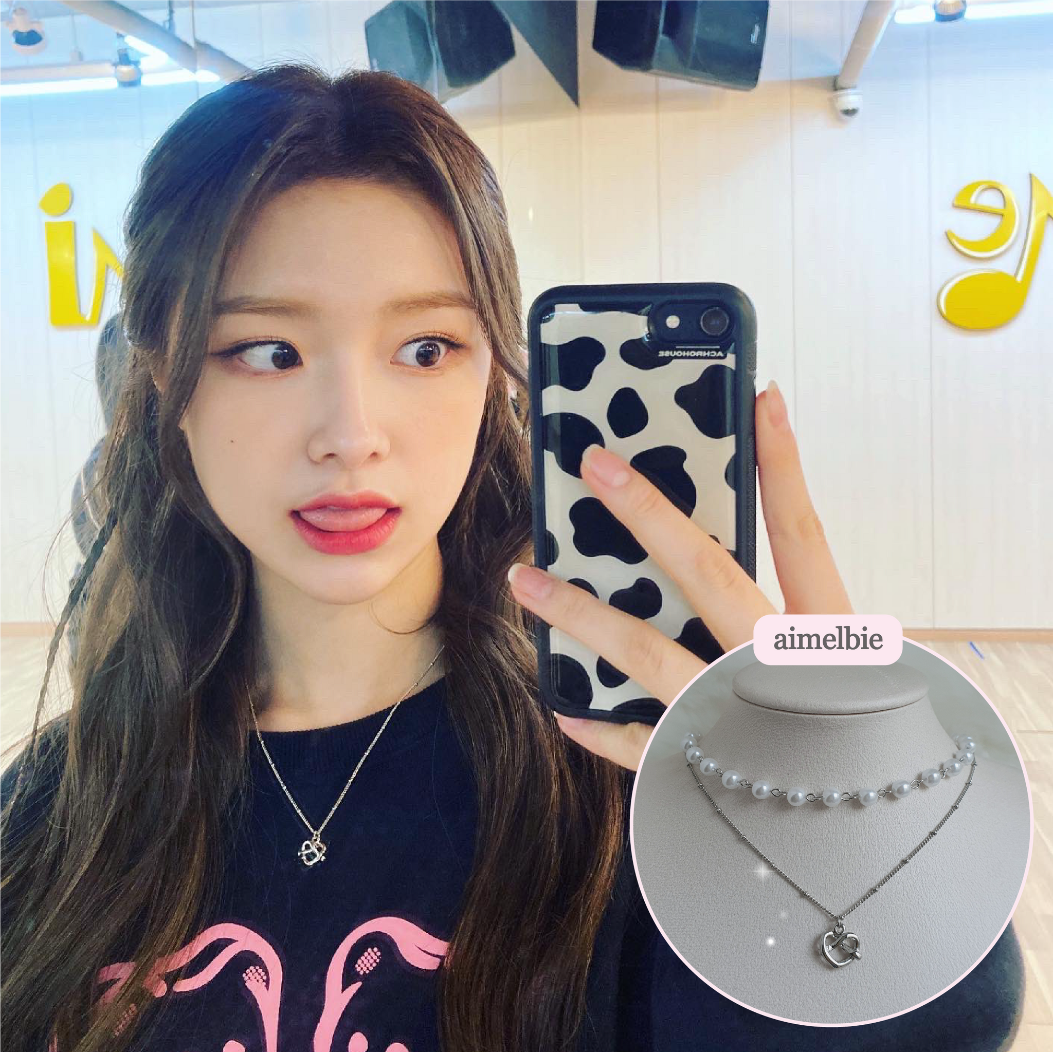 Pretzel Layered Pearl Choker Necklace - Silver ver