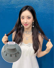 Load image into Gallery viewer, Rose and Tassel Choker Necklace - Silver (Red Velvet Wendy, Woo!ah! Nana, Mamamoo Moonbyul, STAYC Sumin Necklace)