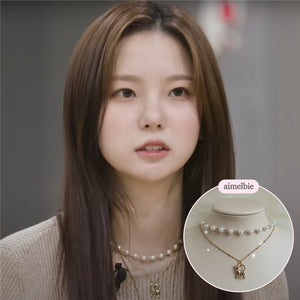 Kitty Layered Pearl Choker Necklace - Gold ver. (Kep1er Yujin Necklace)