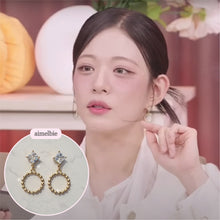 Load image into Gallery viewer, Diamond and Gold Ring Earrings (STAYC Isa, fromis_9 Chaeyoung Earrings)