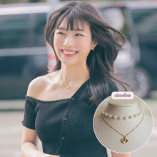 Load image into Gallery viewer, Pretzel Layered Pearl Choker Necklace - Gold ver. (Red Velvet Joy Necklace)