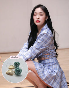 Antique Mint Rose Earrings (G-friend Yerin, Dreamcatcher Gahyun Earrings)