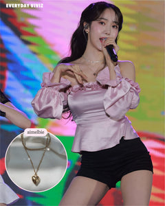 Modern Heart Layered Necklace - Gold (VIVIZ Sinb, Oh My Girl YooA, STAYC Seeun Necklace)