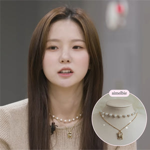 Kitty Layered Pearl Choker Necklace - Gold ver. (Kep1er Yujin Necklace)