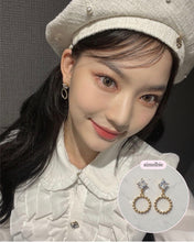 Load image into Gallery viewer, Diamond and Gold Ring Earrings (STAYC Isa, fromis_9 Chaeyoung Earrings)