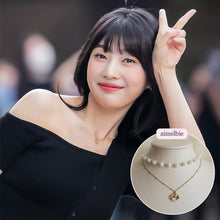 Load image into Gallery viewer, Pretzel Layered Pearl Choker Necklace - Gold ver. (Red Velvet Joy Necklace)