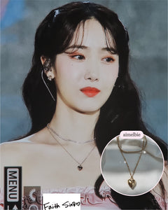 Modern Heart Layered Necklace - Gold (VIVIZ Sinb, Oh My Girl YooA, STAYC Seeun Necklace)