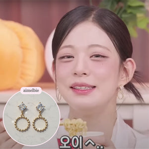 Diamond and Gold Ring Earrings (STAYC Isa, fromis_9 Chaeyoung Earrings)