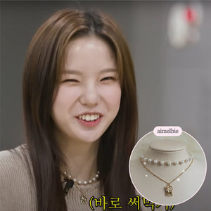 Kitty Layered Pearl Choker Necklace - Gold ver. (Kep1er Yujin Necklace)